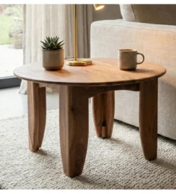 Stolik kawowy WOHNLING 60 cm drewno akacja