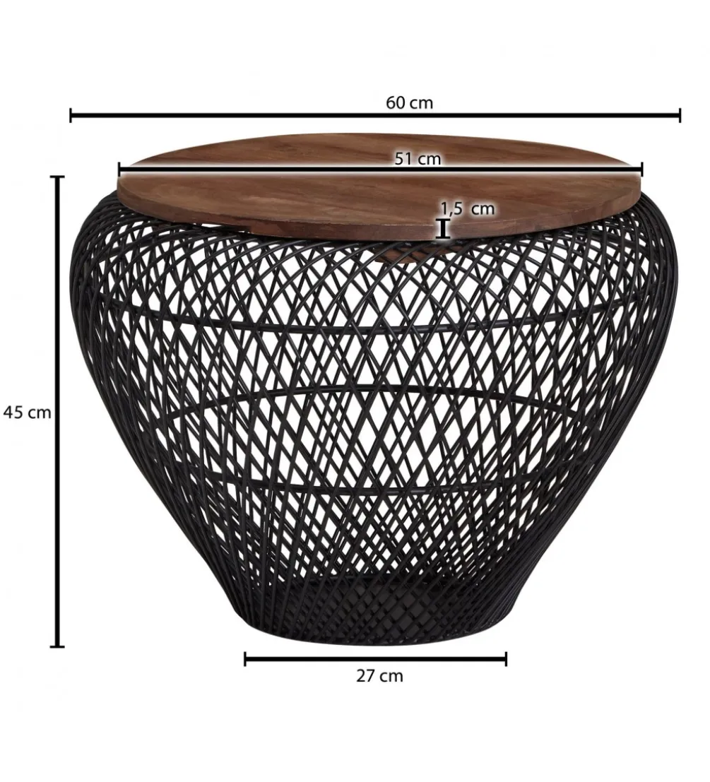Stolik kawowy WOHNLING 60 cm drewno mango