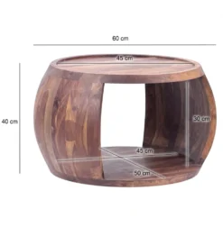 Stolik kawowy WOHNLING 60 cm drewno sheesham
