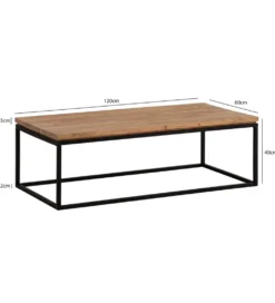 Stolik kawowy WOHNLING 120 cm drewno akacja