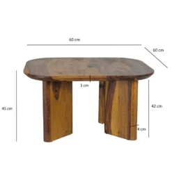 Stolik kawowy WOHNLING 60 cm drewno sheesham