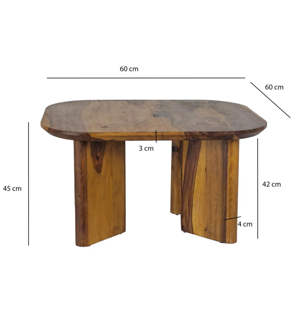 Stolik kawowy WOHNLING 60 cm drewno sheesham