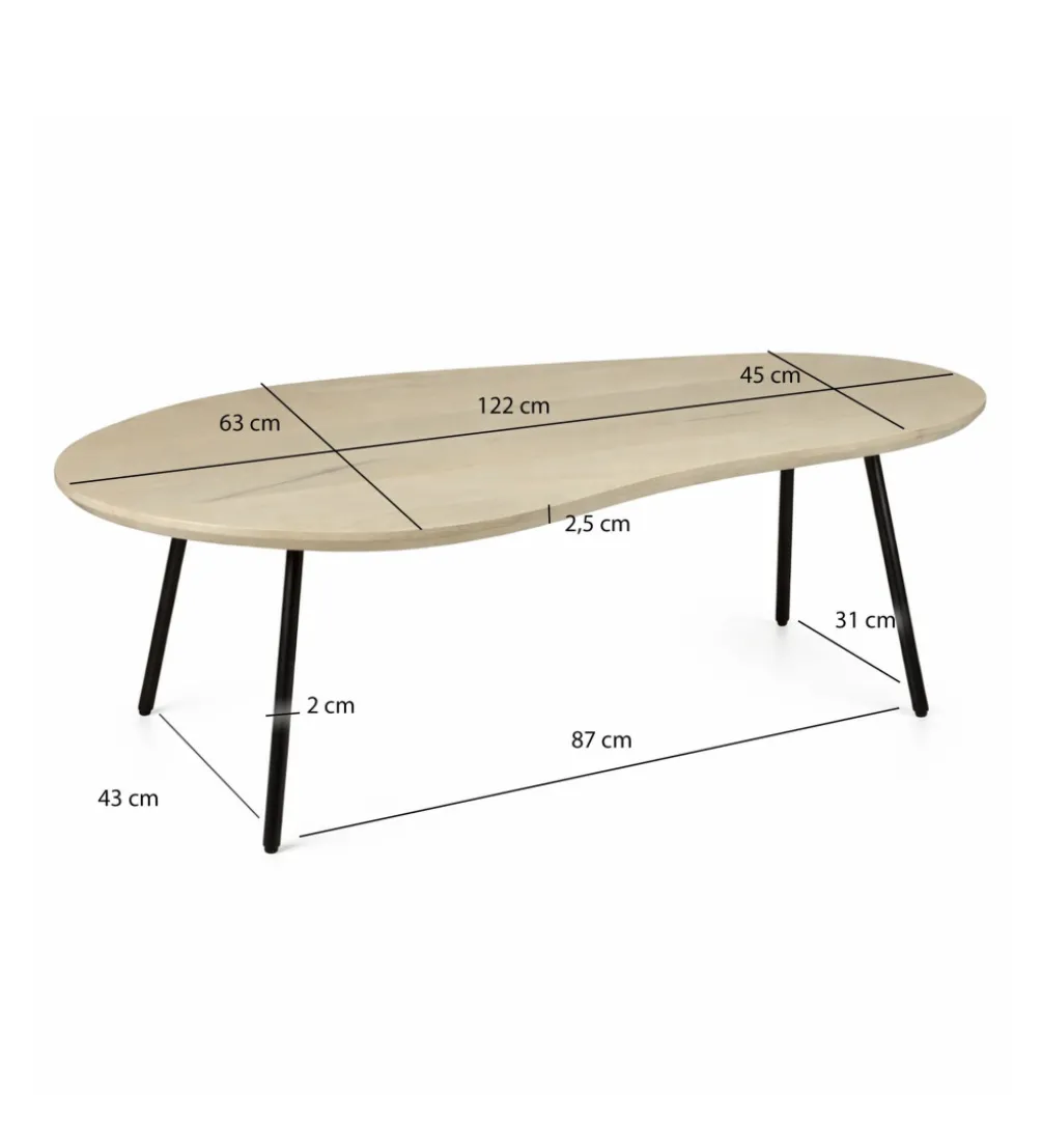 Stolik kawowy WOHNLING 122 cm drewno mango