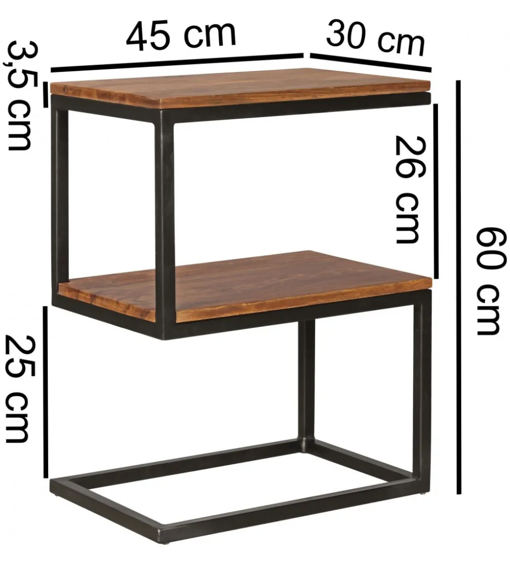 Stolik kawowy WOHNLING 45 cm drewno sheesham