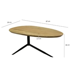 Stolik kawowy WOHNLING 87 cm drewno akacja