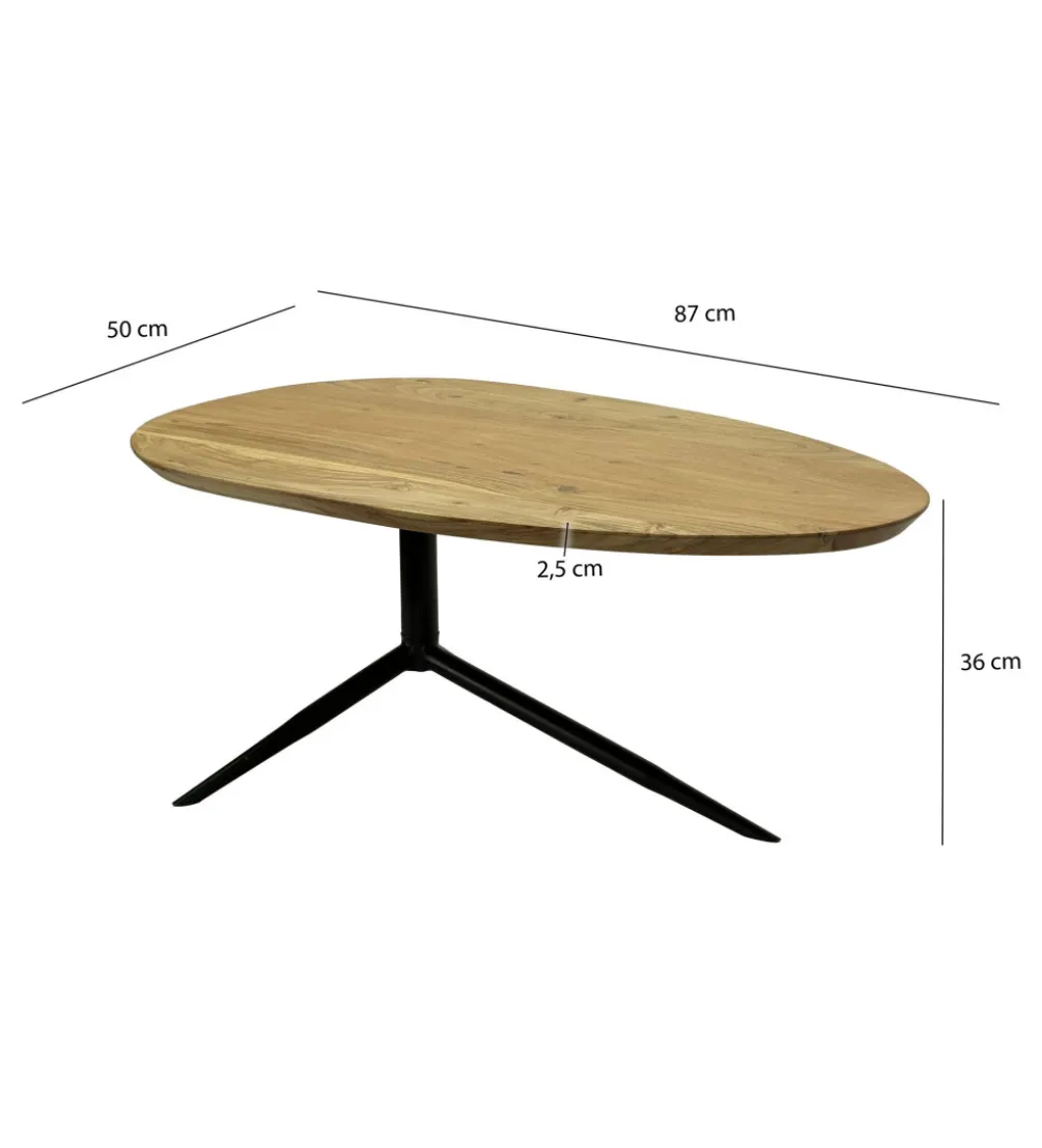 Stolik kawowy WOHNLING 87 cm drewno akacja