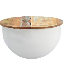 Stolik kawowy WOHNLING 60 cm naturalny biały