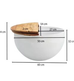 Stolik kawowy WOHNLING 60 cm naturalny biały