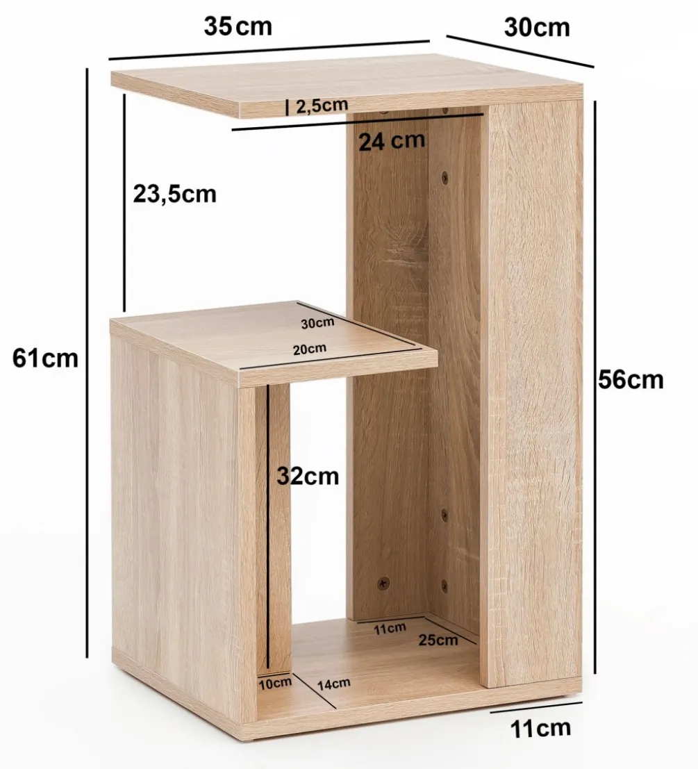 Stolik kawowy WOHNLING 35 cm w optyce dąb sonoma