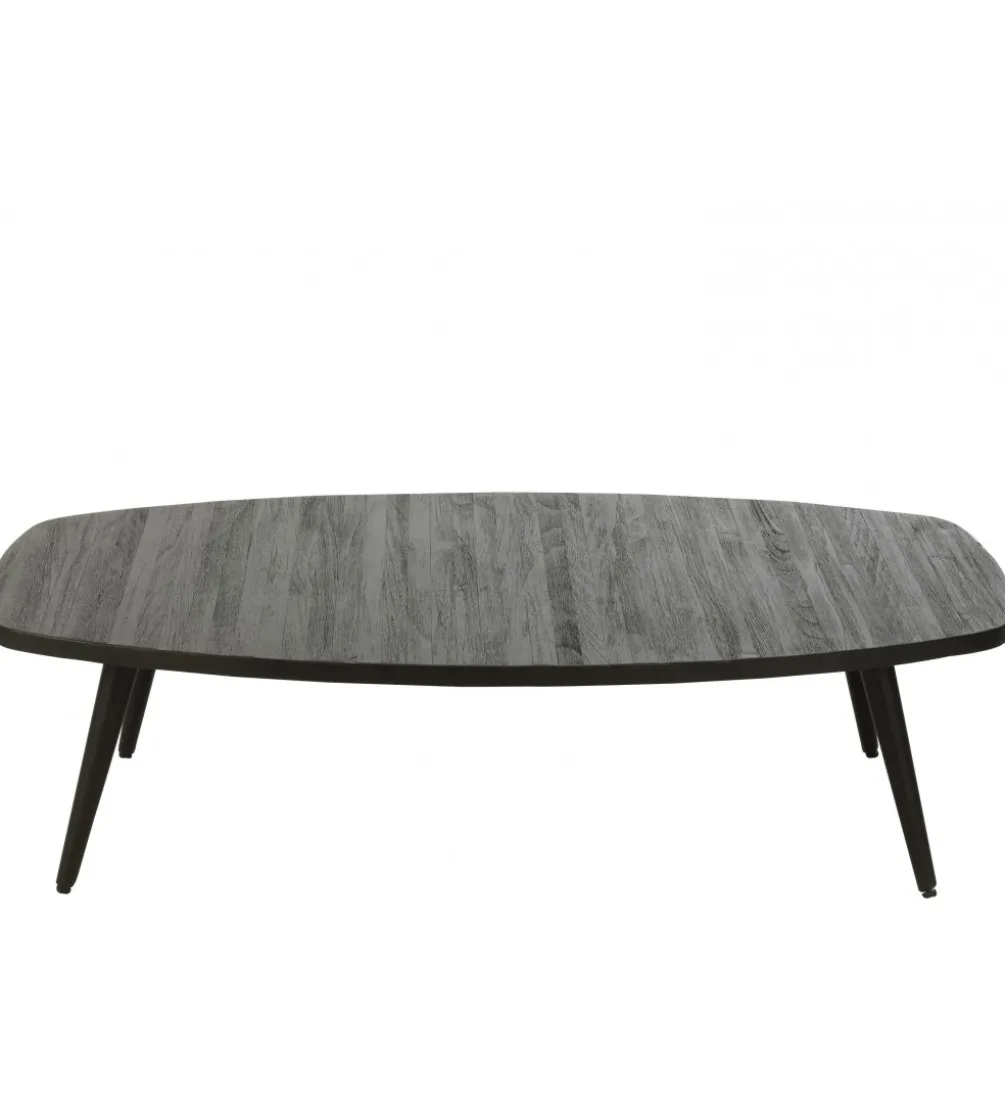 Stolik kawowy ZAMBIA 120 cm drewno teak czarny