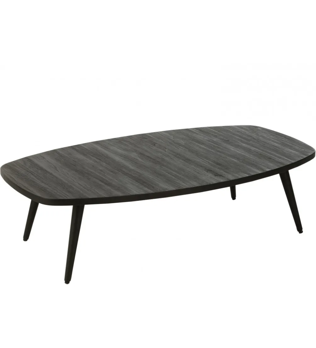 Stolik kawowy ZAMBIA 120 cm drewno teak czarny