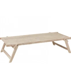 Stolik kawowy z drewna z recyklingu PONTE 180 cm bielony