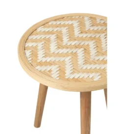 Stolik kawowy ZIGZAK set 3 rattan