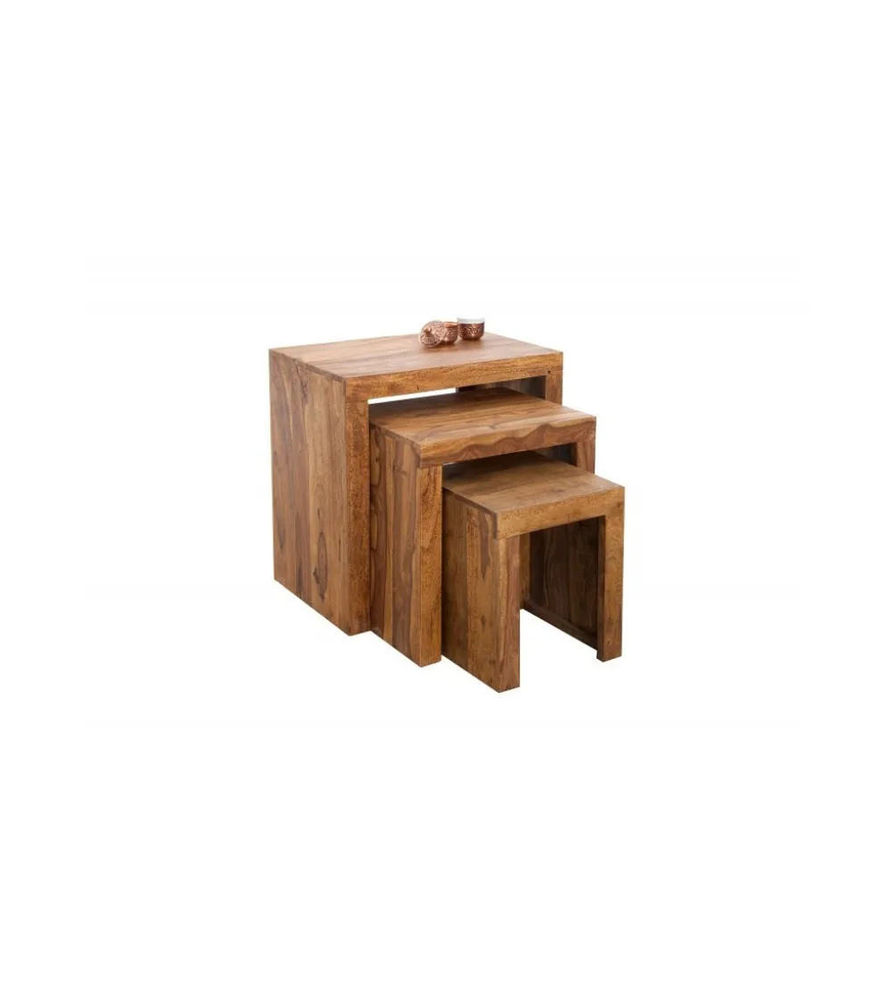 Stolik MADEIRA SET 3 drewno Sheesham