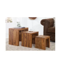 Stolik MADEIRA SET 3 drewno Sheesham