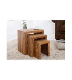 Stolik MADEIRA SET 3 drewno Sheesham