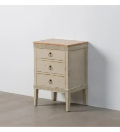 Stolik nocny ALIEY 72 cm drewno jodła kremowy