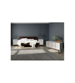 Stolik nocny CARINO 50 cm srebrna