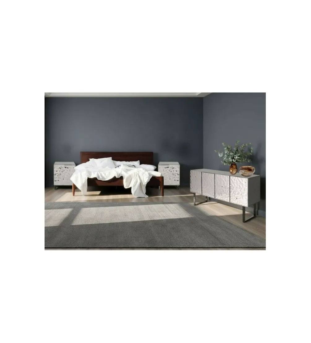 Stolik nocny CARINO 50 cm srebrna