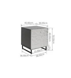 Stolik nocny CARINO 50 cm srebrna