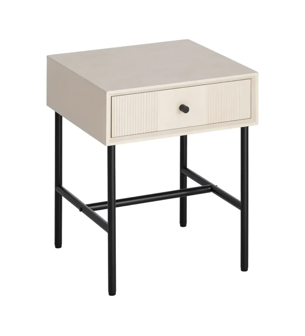 Stolik nocny ENTARADA 40 cm kremowy