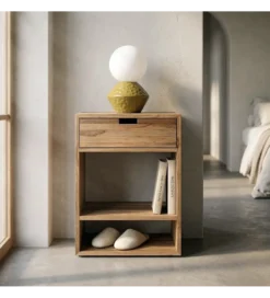 Stolik nocny KURAN 60 cm drewno teak