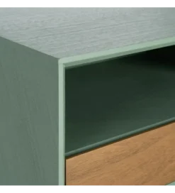 Stolik nocny MESTARONY 50 cm naturalna zielony półka otwarta