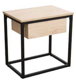 Stolik nocny PRETRUSIA 50 cm naturalny czarny
