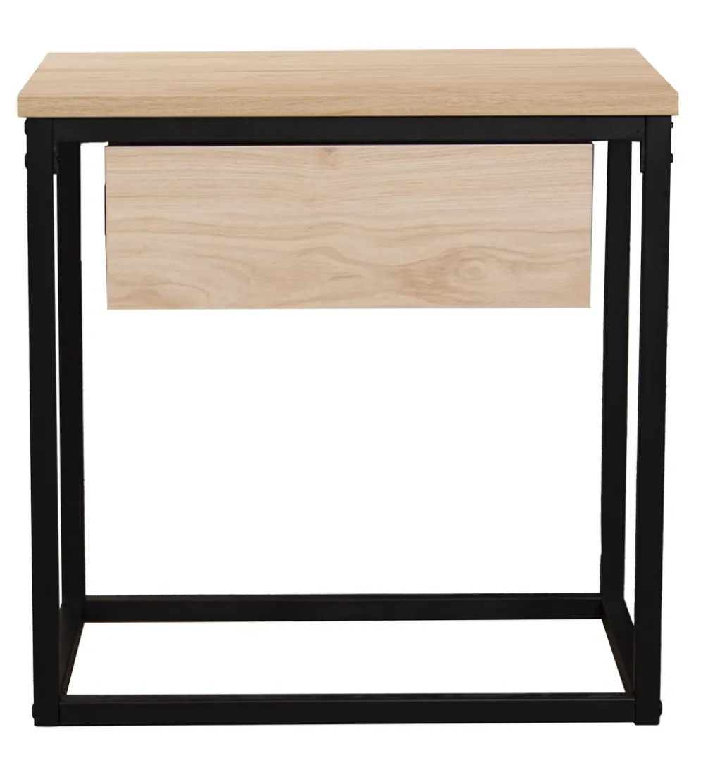 Stolik nocny PRETRUSIA 50 cm naturalny czarny