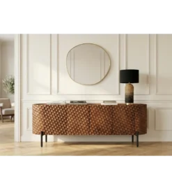 Stolik pod TV ADLON 160 cm drewno mango wzór 3D