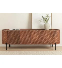 Stolik pod TV ADLON 160 cm drewno mango wzór 3D