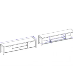 Stolik Pod TV AKTIV 210 cm w optyce dąb Taurus