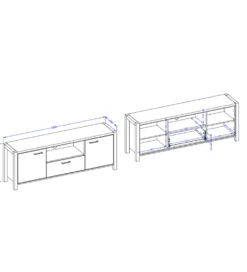 Stolik Pod TV AKTIV 180 cm w optyce dąb Taurus