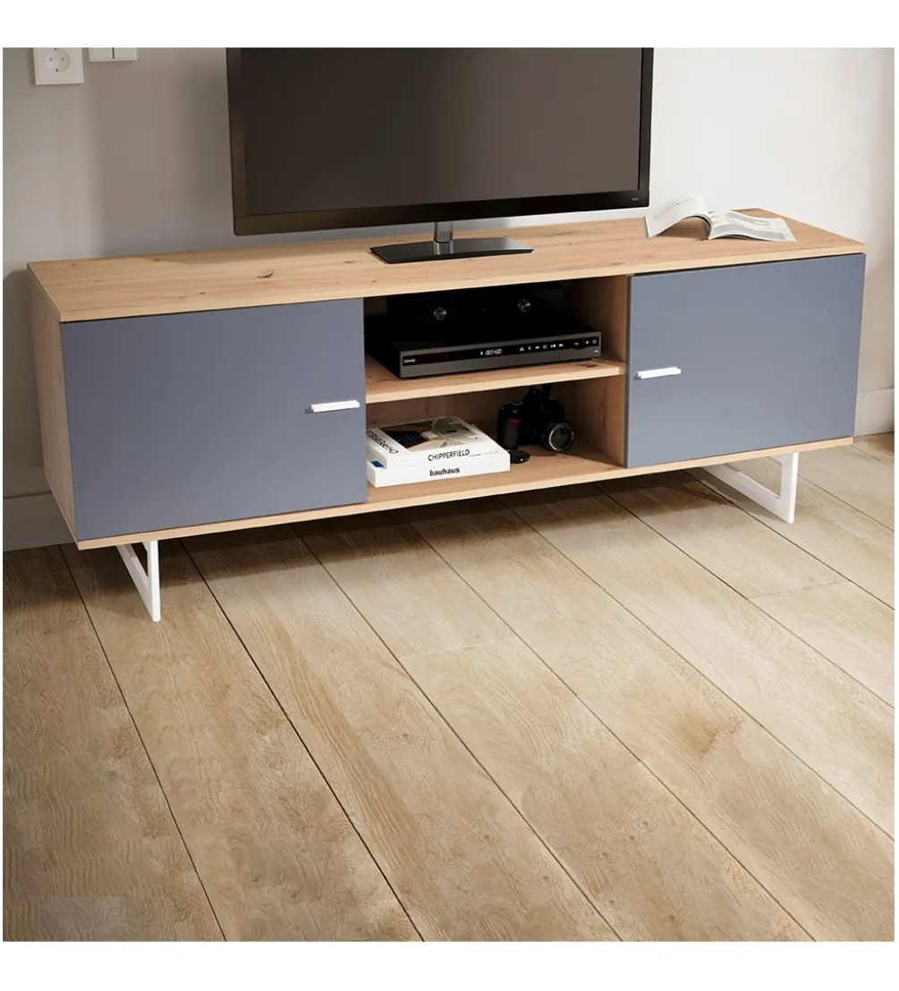 Stolik pod TV ALWIN 150 cm w optyce dębu szara