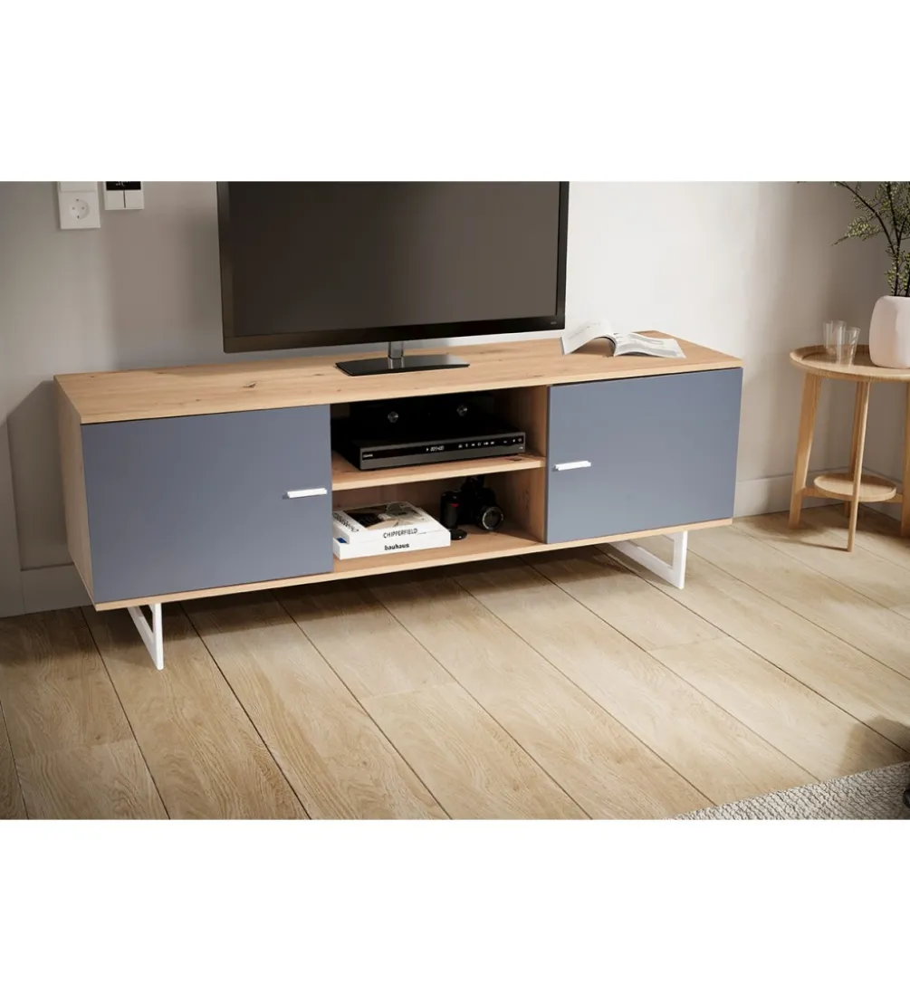 Stolik pod TV ALWIN 150 cm w optyce dębu szara