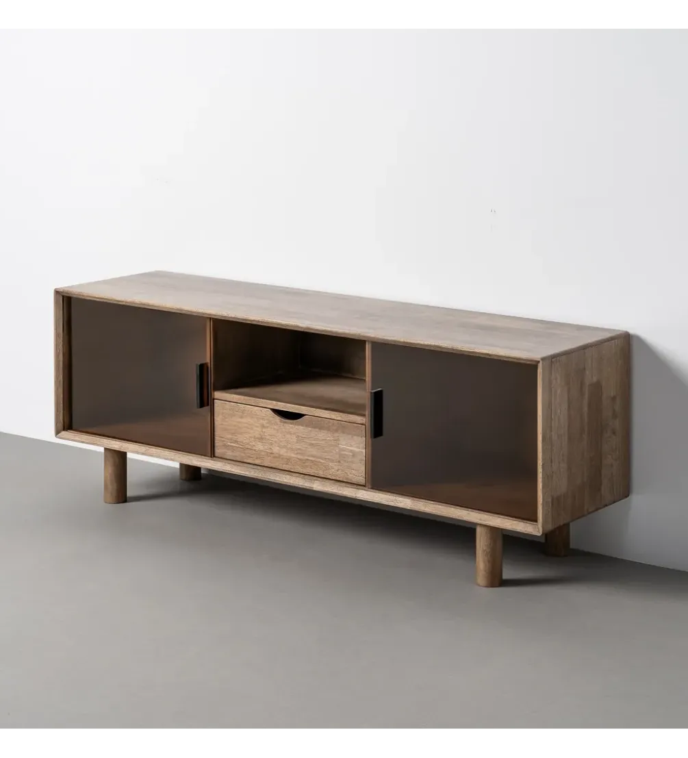 Stolik pod TV AMY 150 cm drewno kauczuk