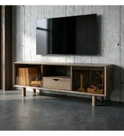 Stolik pod TV AMY 150 cm drewno kauczuk
