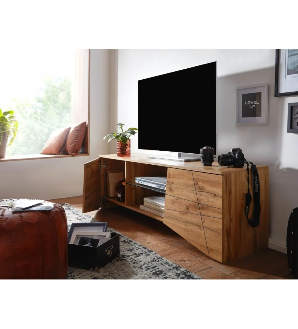 Stolik pod TV ANKONA 160 cm w kolorze dąb