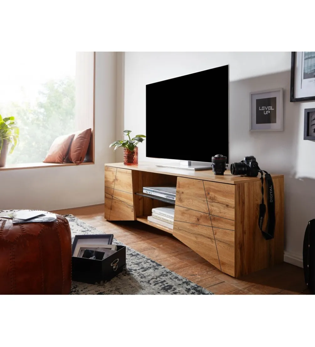 Stolik pod TV ANKONA 160 cm w kolorze dąb