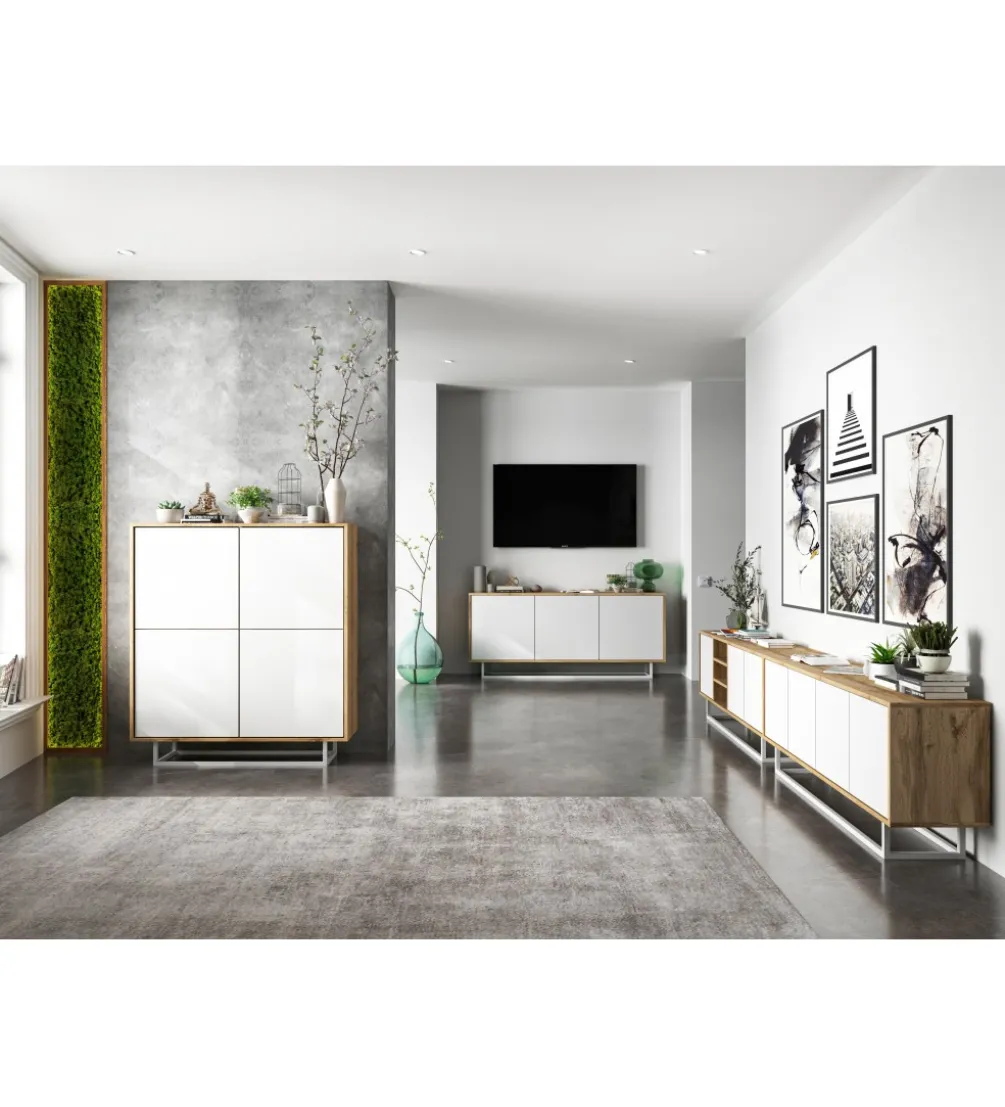 Stolik pod Tv Apollo III 150 cm biały