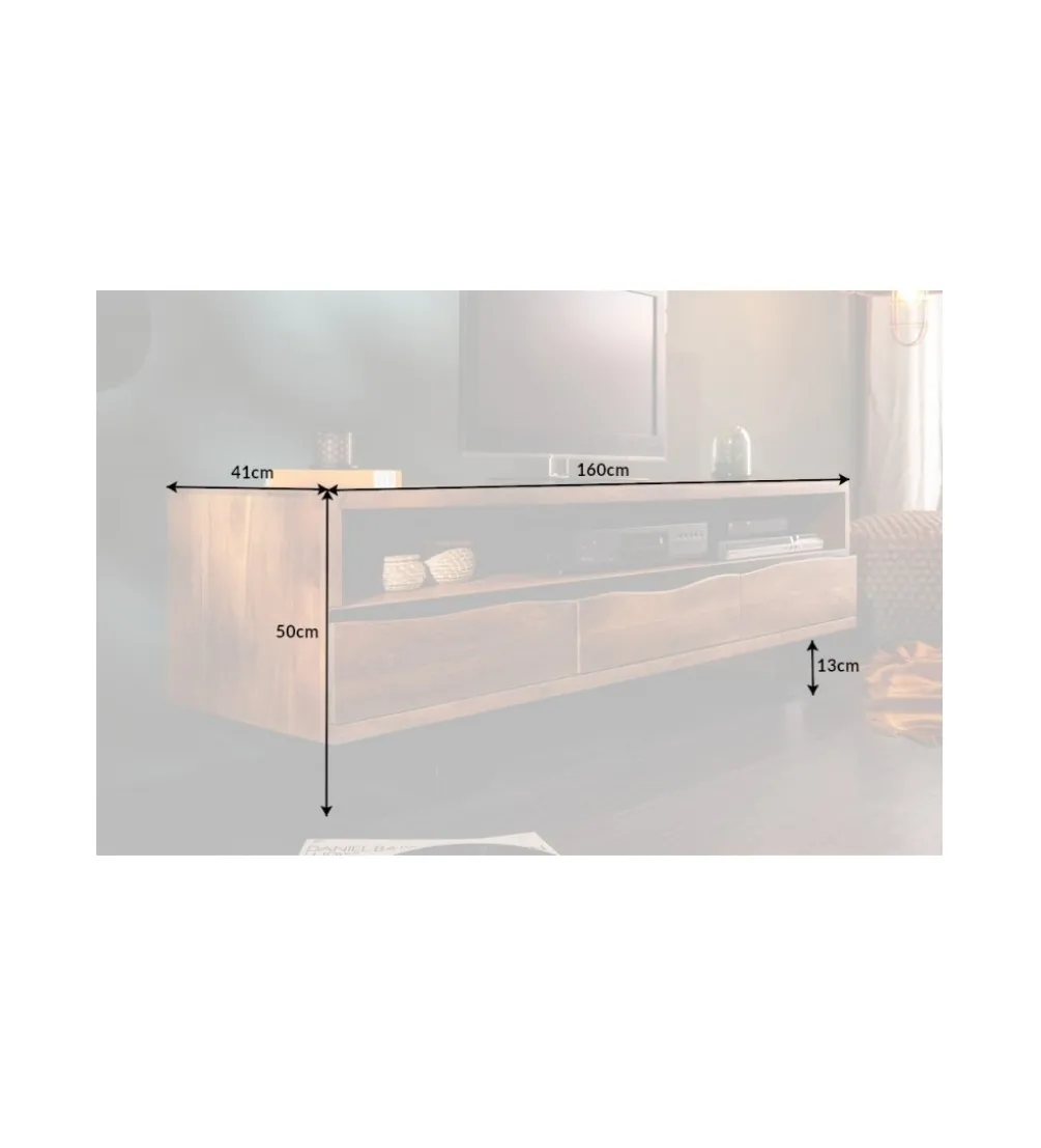 Stolik pod TV ARKTYKA Mammut 160 cm drewno akacja honey