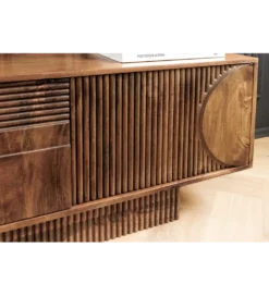 Stolik pod TV ART DECO 200 cm drewno mango brązowy