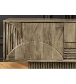 Stolik pod TV ART DECO 200 cm drewno mango szary