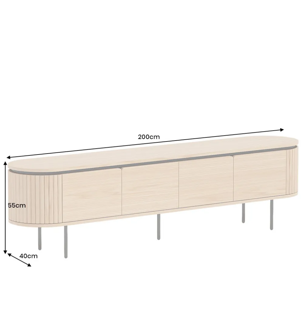 Stolik pod TV ATELIER 200 cm kolor naturalnego dębu