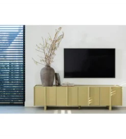 Stolik pod TV BASU 200 cm drewno sosny moss