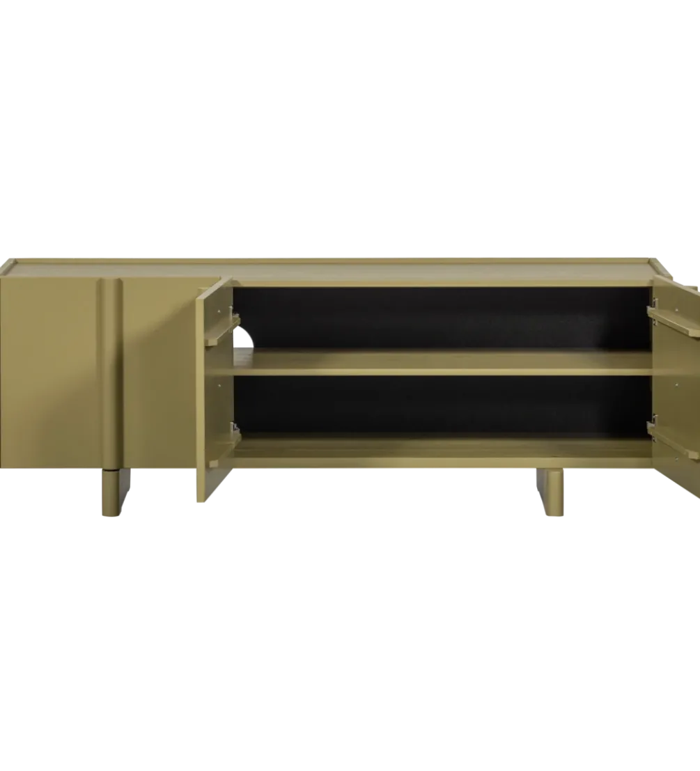 Stolik pod TV BASU 152 cm drewno sosny moss