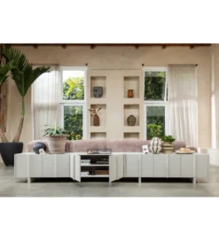 Stolik pod TV BASU 152 cm drewno sosny dust