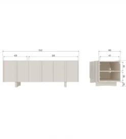 Stolik pod TV BASU 152 cm drewno sosny dust