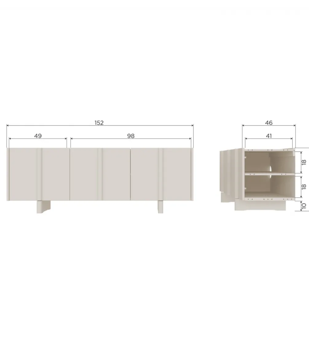 Stolik pod TV BASU 152 cm drewno sosny dust
