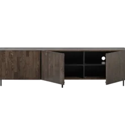 Stolik pod TV BONO 180 cm drewno jesion ciemny brązowy